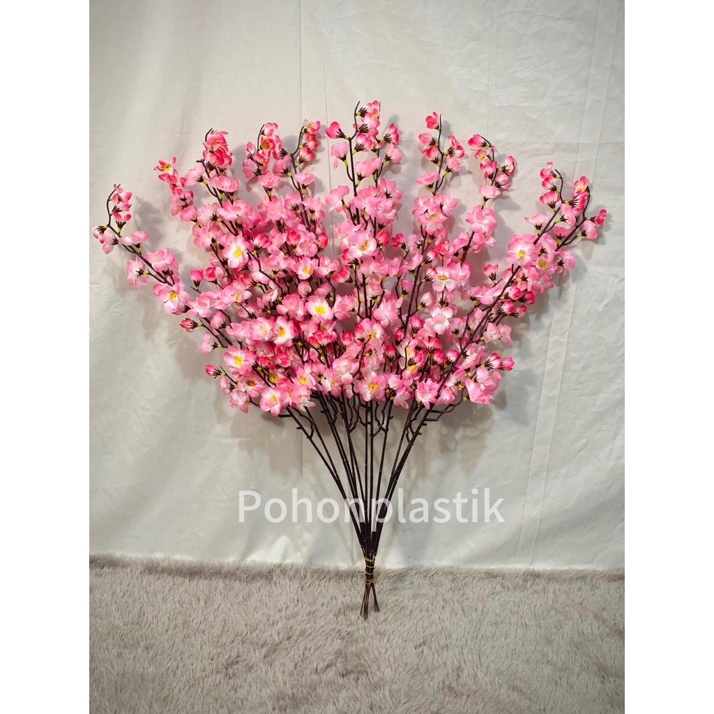 JAMIN MURAH Bunga Sakura Artificial per 1 Lusin ( 12pcs ) / Bunga Sakura Hias / Sakura Dekorasi / Bu