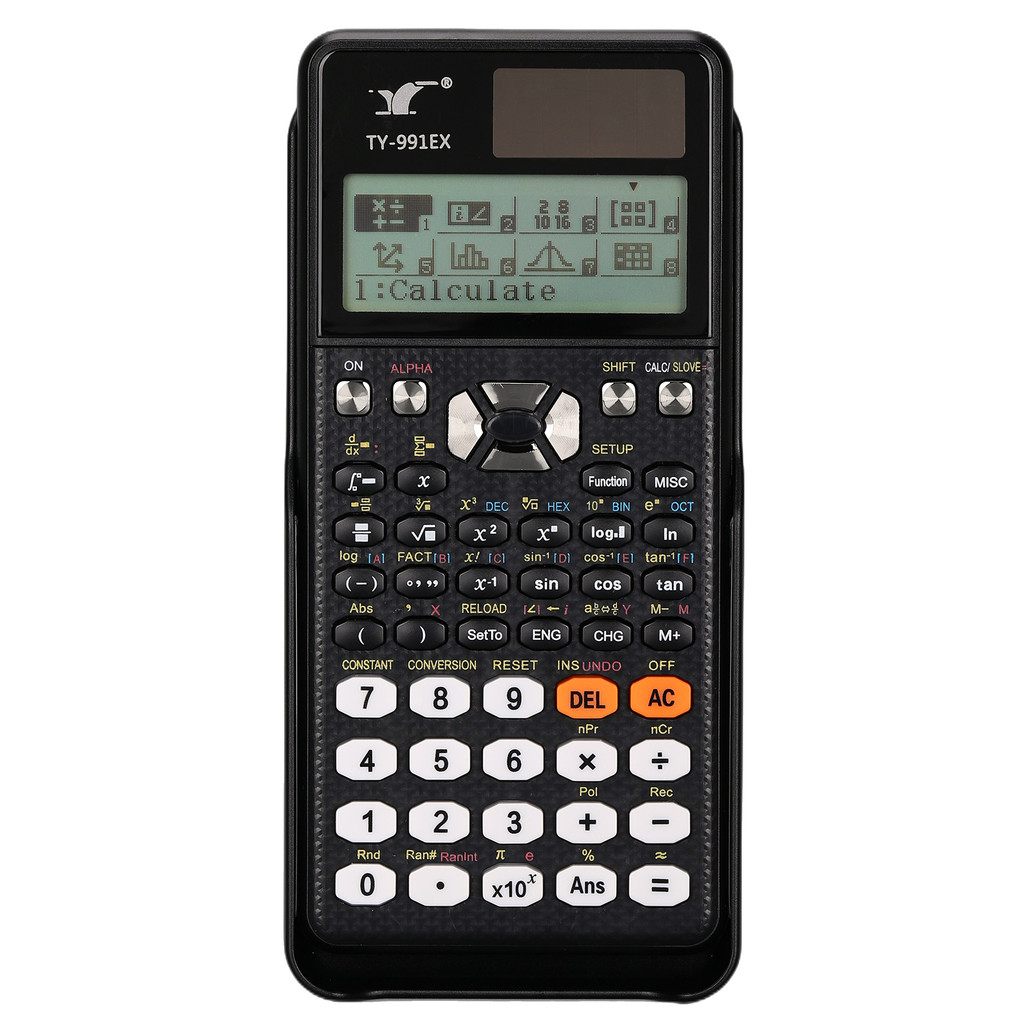 

Scientific Calculators Math Calculator with 552 Function HD Dot Matrix Display (192*63) Dual Power Supply Portable to Carry
