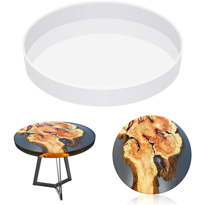 

Resin Table Mold 14 Inch Round Silicone Epoxy Resin Molds for River Table, DIY Crafts,Cutting Board, Desktop Decoration