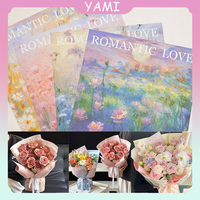 

【READY】10 Lembar Artistic Lukisan Minyak Flower Wrapping / Florist Retro Kertas Pembungkus Bunga / Gaya Retro Lukisan Minyak Buket Bunga Cellophane