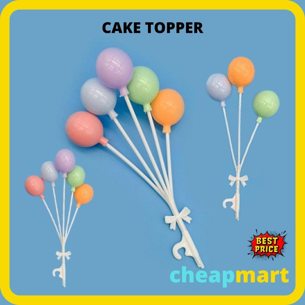 

[Min-3] [MODEL BALON] Hiasan atas kue Cake Top Ball Topper Kue Bentuk Balon Hiasan Dekorasi Kue Ulang Tahun