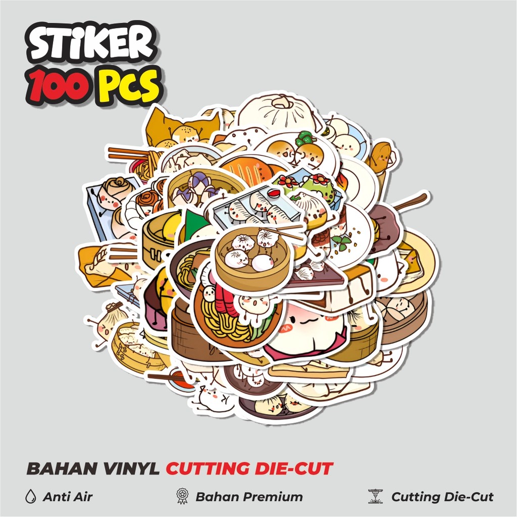 

Terbaru! 50 pcs Stiker Chinesee Dimsum Dekorasi Lucu Kreatif untuk Notebook, Skateboard, HP