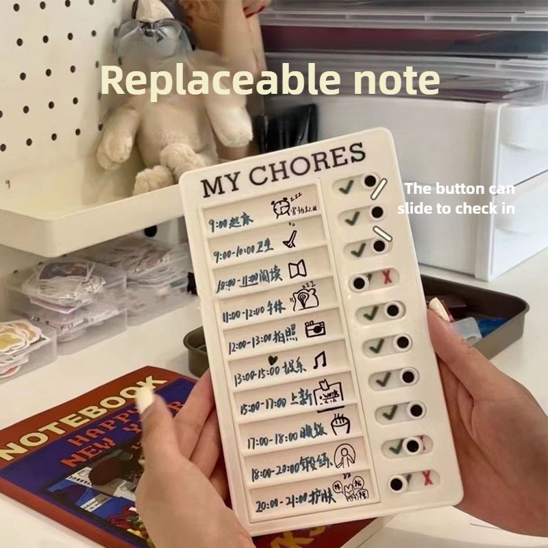 

1 pcs Kids Chore Chart with 20 pcs Blank Card,Plastic Checklist Board with Detachable Cardstock to Do List for Routine Planning