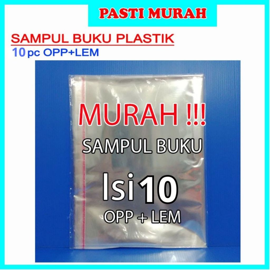 

[Min 5] [Isi 10 Lembar] TERMURAH!! SAMPUL BUKU POS Plastik Bening Kaca Tebal + Lem Perekat (OPP)