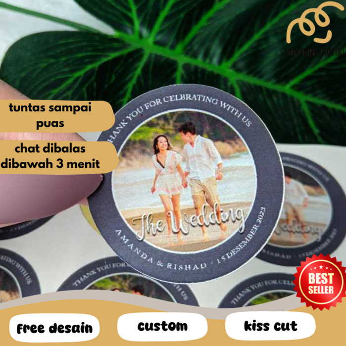 

PpD 9-15 Print Sticker Wedding Souvenir Stiker Bulat Chromo Custom Ucapan Nikah Free Desain