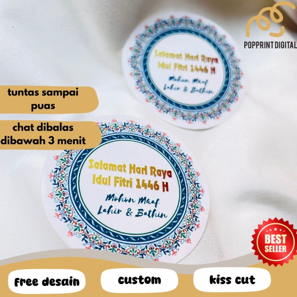 

PpD Print Cetak Sticker Label Bulat Idul Fitri Stiker Lebaran Toples Label Kue