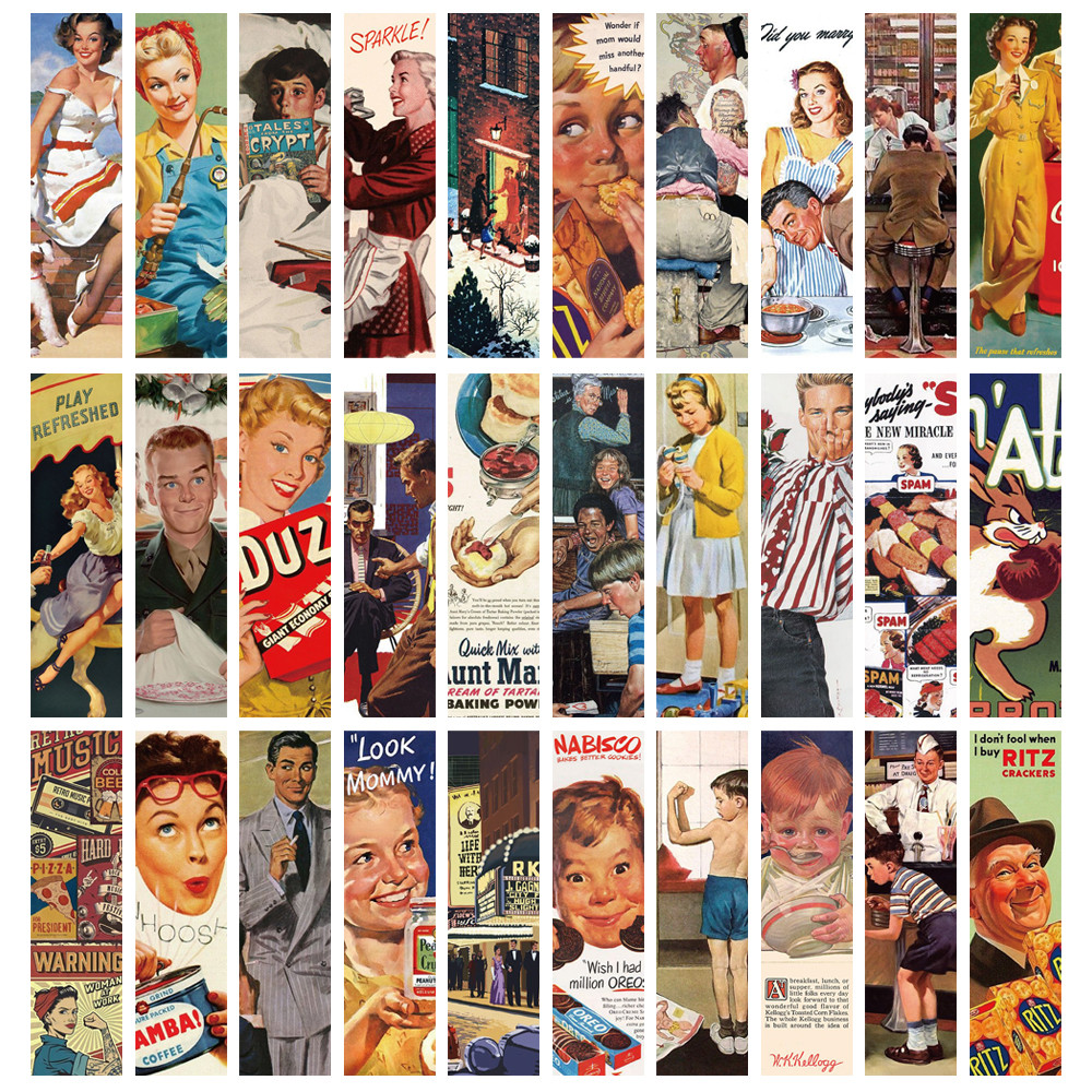 

30PCS American Vintage bookmarks Reading Pages Beauty Durable Notebook Gifts Exquisite Creative Paper Record Cards Book Clip