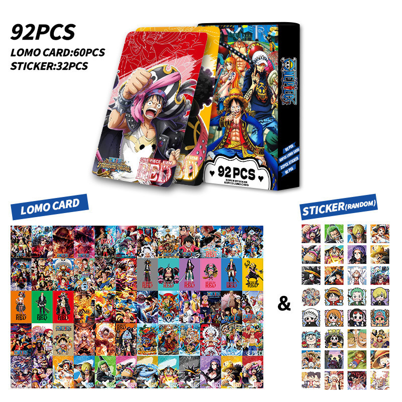 

New 92PCS Card One Piece Double Sided HD Color Printing Photo Card LOMO Card Collector Card Bookmark Small Card
