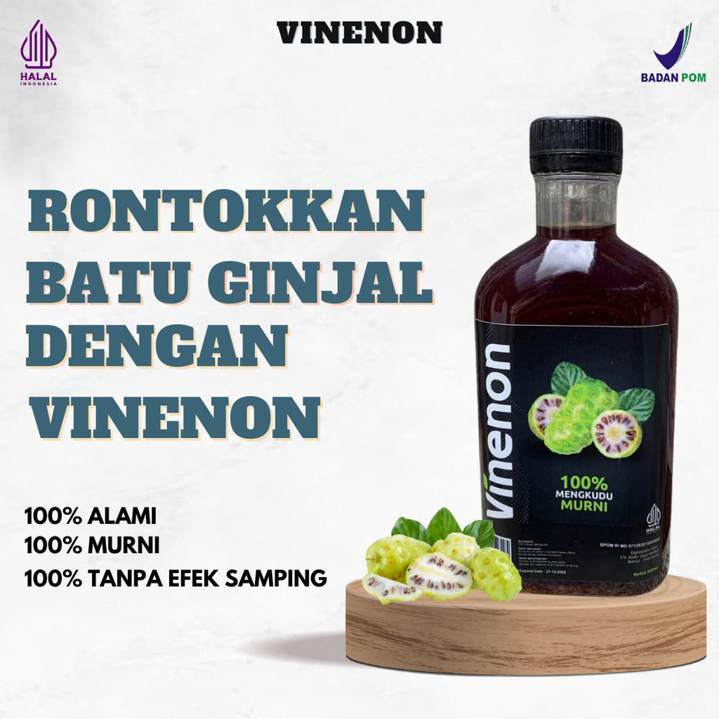 

VINENON Cuka Mengkudu Murni With Mother Original - Hancurkan Batu Ginjal BPOM & HALAL