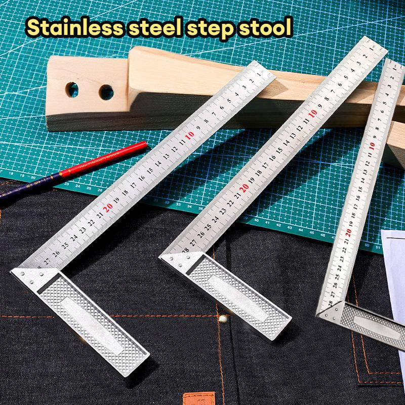 Penggaris Besi Siku L Stainless Steel 30cm/50cm Pengukur Sudut Square Siku Mistar Ruler 90 Derajat h