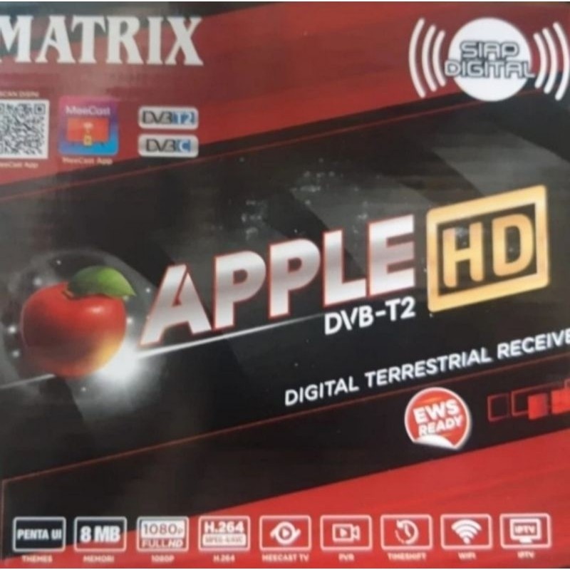 Set Top Box DVB T2 Matrix Apple Merah