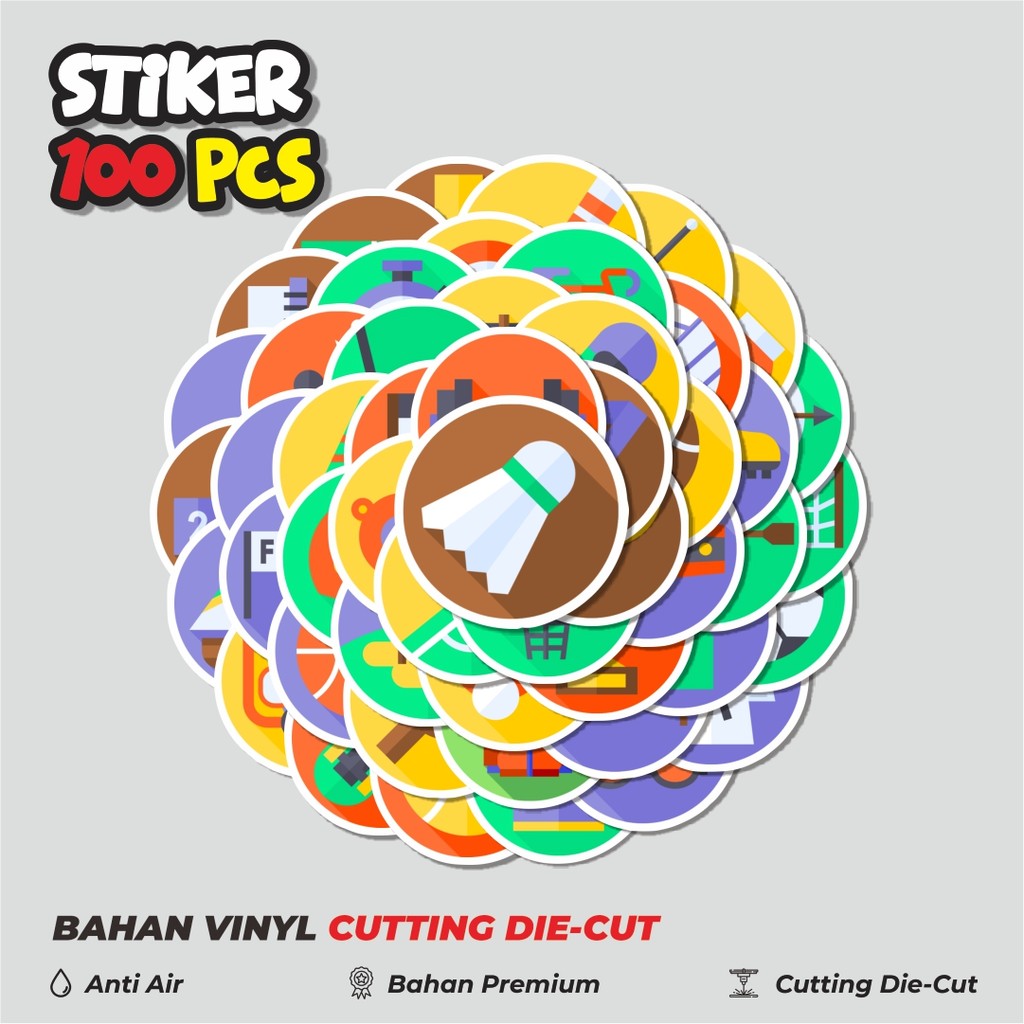 

Terbaru! 50 pcs Stiker Sport Icon Pack [Paket Ikon Olahraga] Dekorasi Lucu Kreatif untuk Notebook, Skateboard, HP