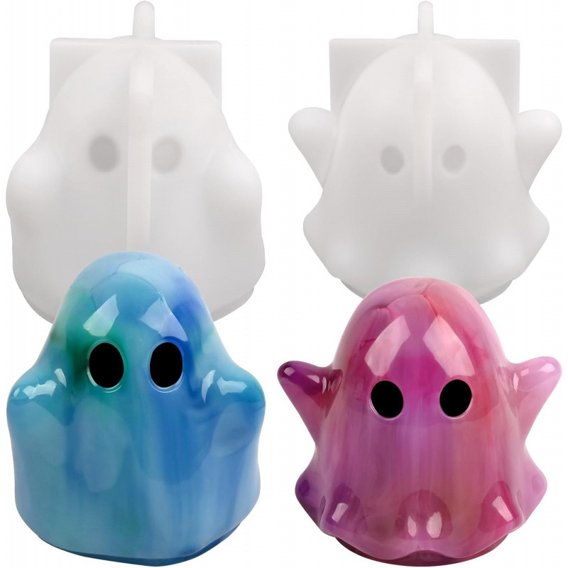 

Ghost Resin Mold，2Halloween Ghost Silicone Mold，For epoxy resin casting，3DGhost Shape Epoxy Resin MoldDIYResin Art Gift Hallowee