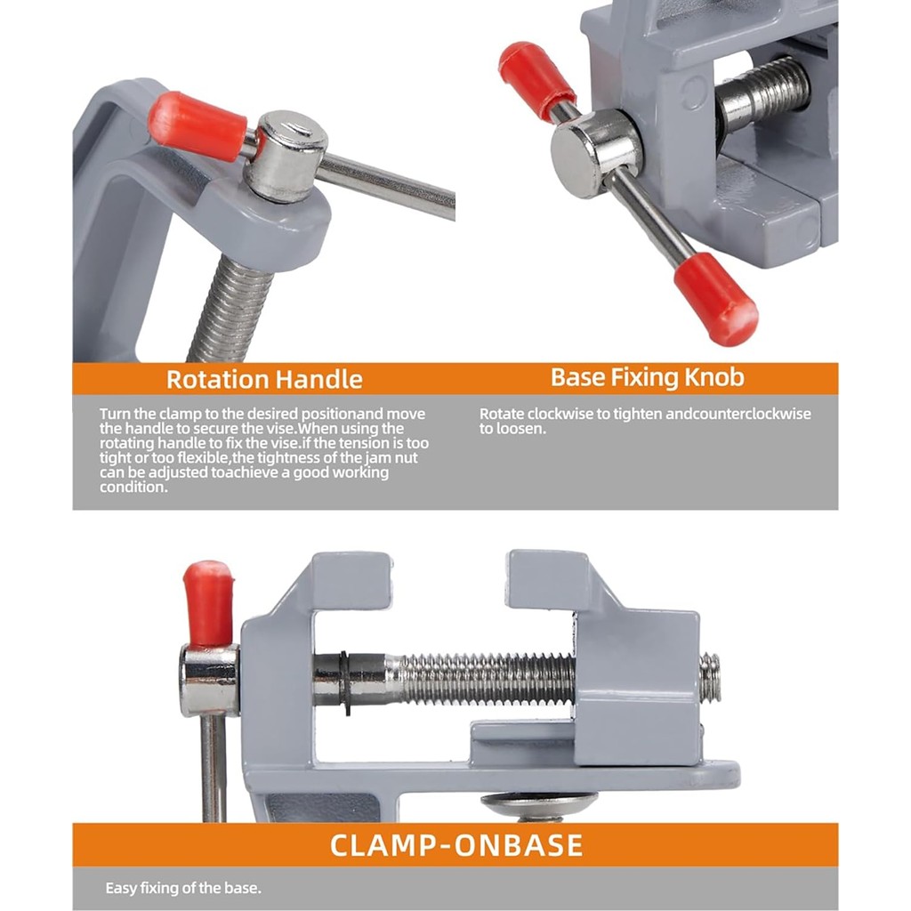 

30mm Mini Vise Aluminum Alloy Durable Multifunctional Small Table Clip Bench Vice Craft Vise DIY Sculpture Craft Carving Tool