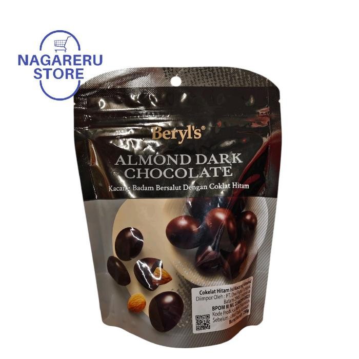 

Beryl's almond dark chocolate (cokelat hitam isi kacang almond) 250gr
