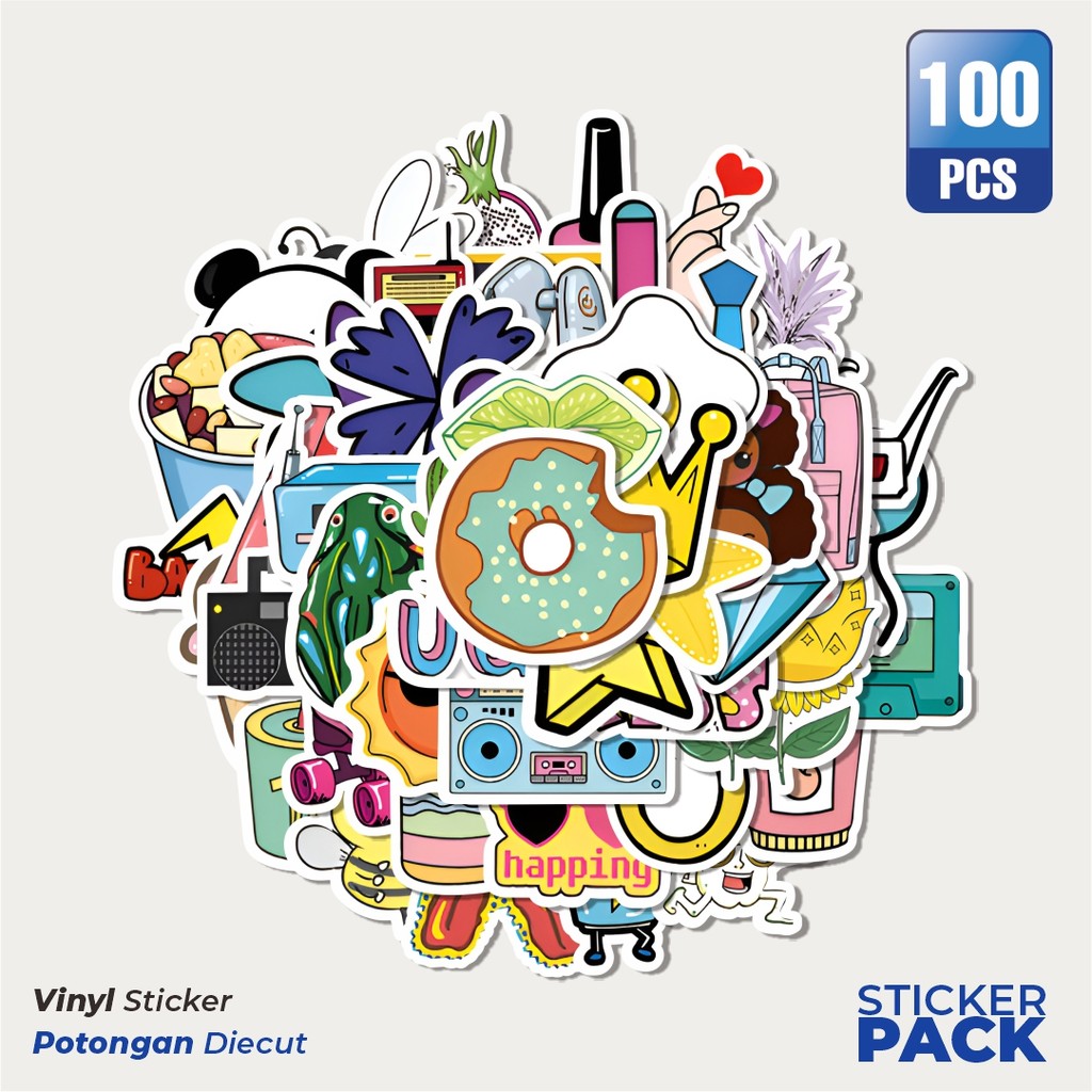 

Super Hemat! 100 PCS Stiker VSCO 2 Waterproof Aesthetic- Untuk Laptop, Motor, dan Helm - Paper Stationery Pack