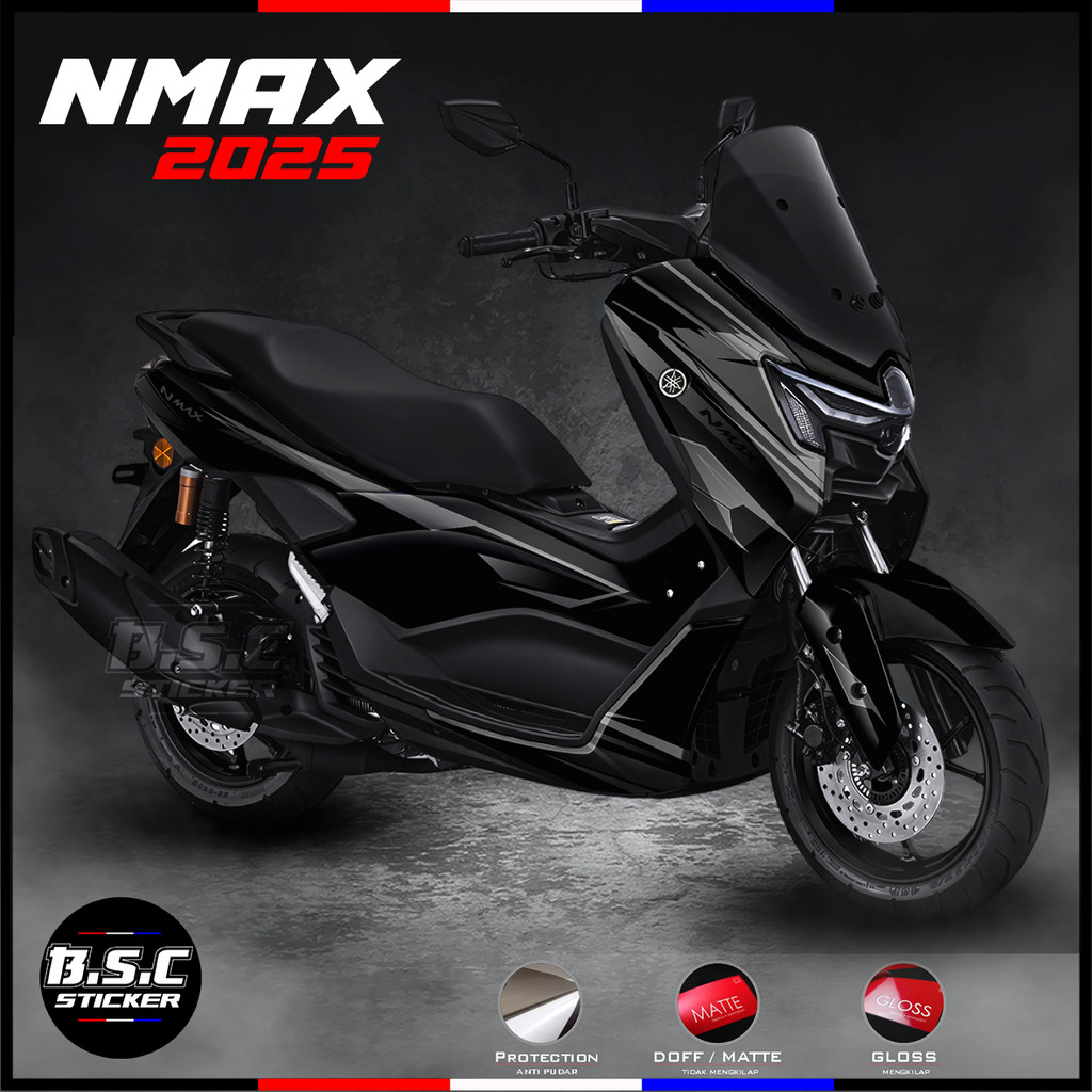 (COD) STICKER DECAL STIKER FULL BODY NEW NMAX 2025 NMAX TURBO   MOTIF SLASH BLACK (BISA CUSTOM)