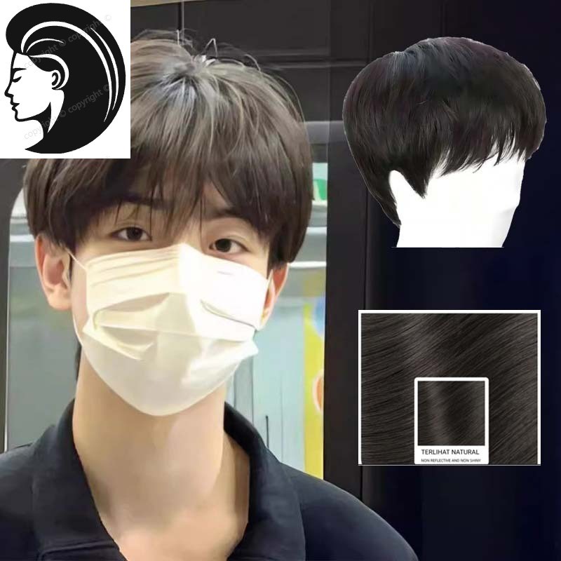 【Rambut nyata.】 Wig Pendek Pria Wig Rambut Pria Pendek Wig Laki Laki Korea Style Rambut Palsu Pria -