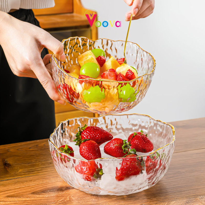 VOOVA Mangkuk Serbaguna/ Mangkuk Saji Aesthetic/ Mangkuk Salad Bowl/ Gaya Korea Mangkok Diamond Moti