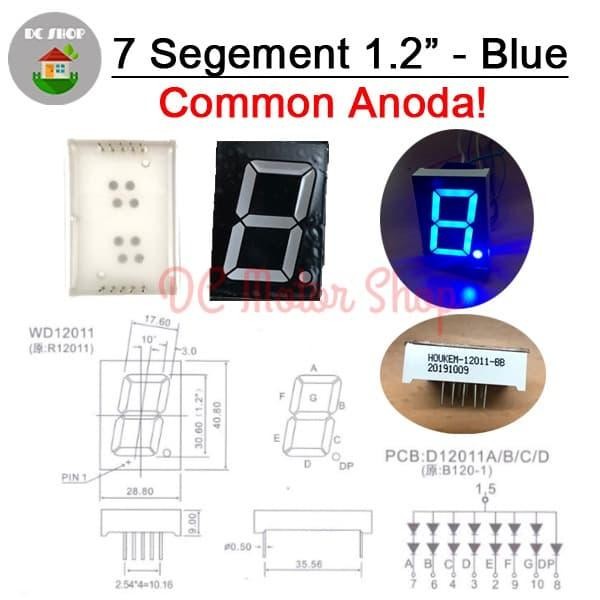 Display 7 Segment 1.2" Inch Common Anoda Blue / Biru 1.2 Inchi