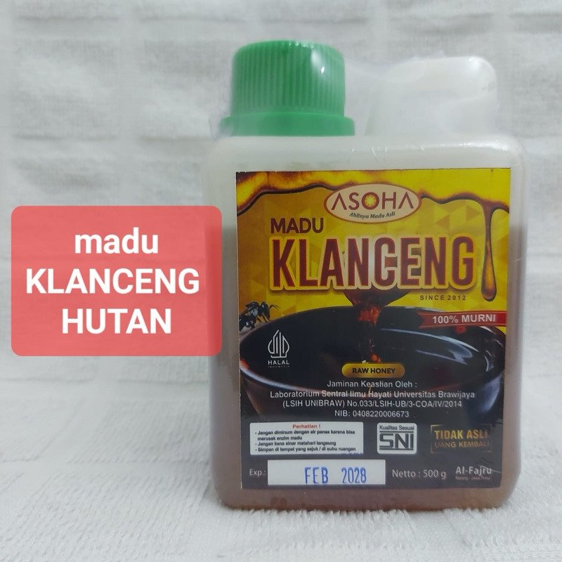 ASOHA Madu Klanceng Hutan Liar 500gr | Madu Kelulut Hutan Liar | Madu Trigona Hutan Liar