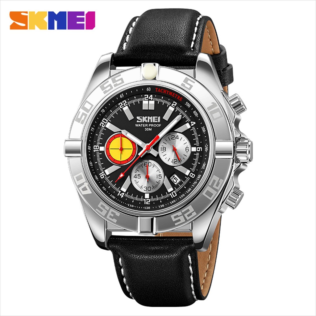 Jam Tangan Pria Analog Date 9322 Chronograph Stainless Steel Water Resist Original SKMEI  Indostyle.
