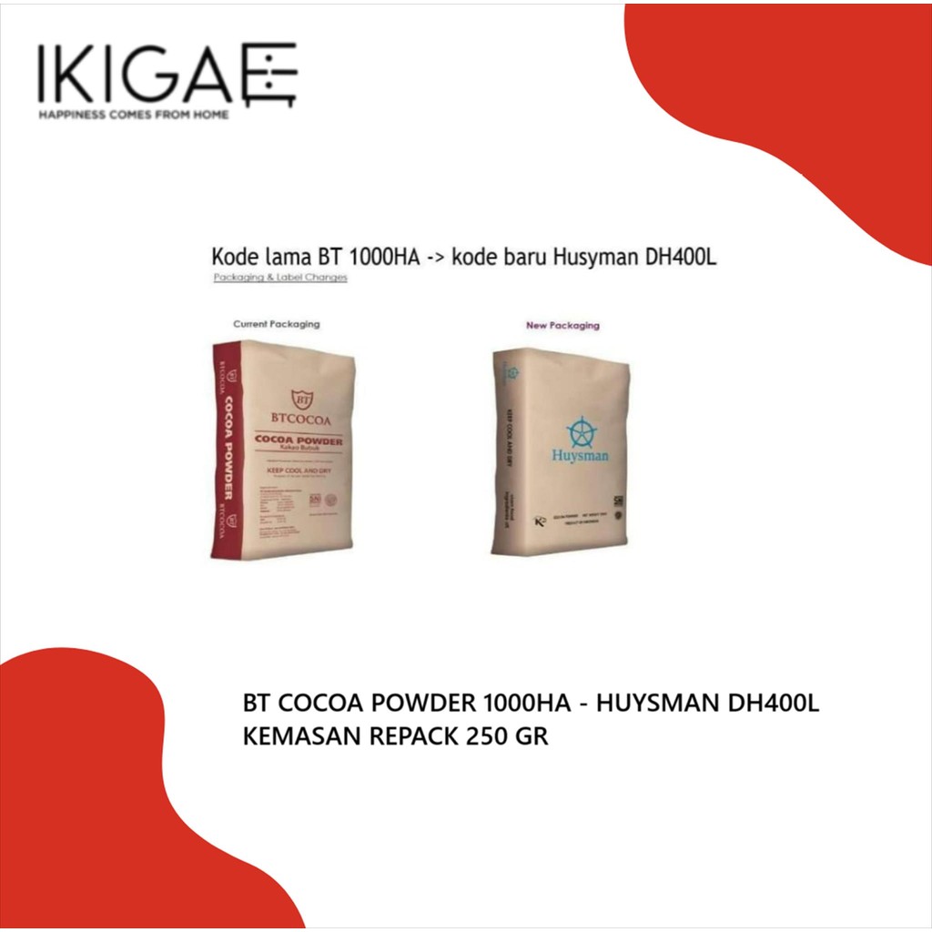 

BT JAVA COCOA POWDER / COKELAT BUBUK 1000 HA / HUYSMAN DH 400 L REPACK 250 GR