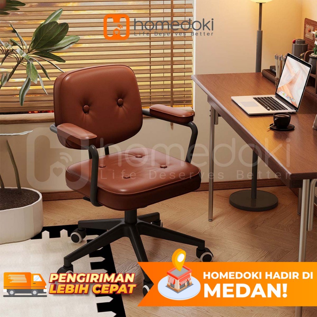 Homedoki Kursi Kantor/Kursi Kantor Empuk Nyaman/Kursi Kerja Kantor/Kursi Aesthetic