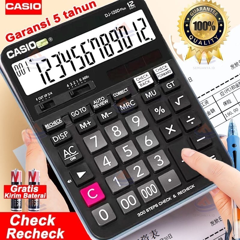 

[Promosi mulai sekolah]Kalkulator Scientific Casio DJ-120D PLUS/MJ-120D PLUS Kalkulator Meja Check Correct 100% asli