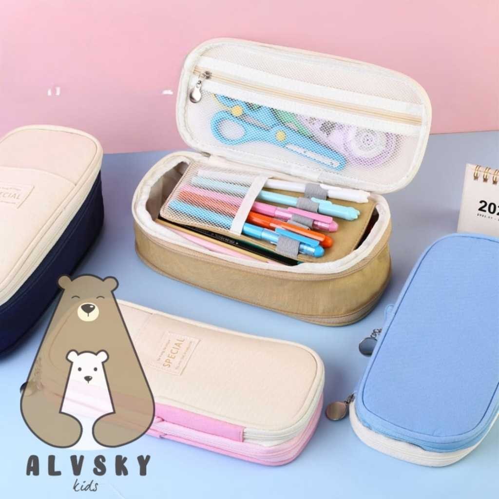 

TEMPAT PENSIL BERKAPASITAS BESAR / TAS KANTONG DUDUKAN KOTAK UNTUK ANAK PEREMPUAN / PENCIL BAG LARGE CAPACITY