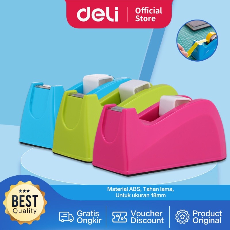 

Deli Tape Dispenser mudah memotong non-slip mudah untuk penggunaan satu tangan E814A