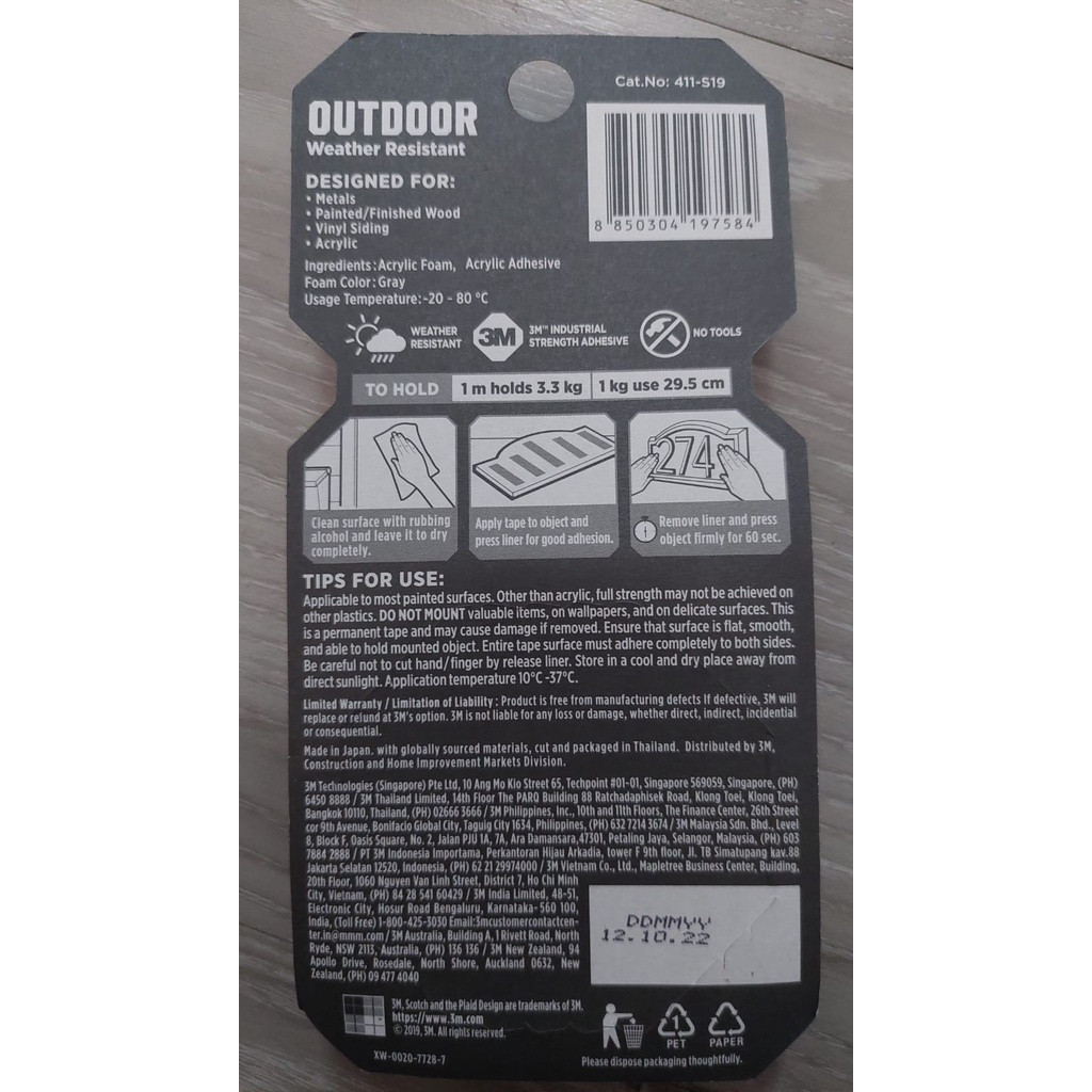 

JAMIN MURAH !!!Double Tape 3M VHB 100% Original Scotch USA VHB Outdoor Tape 411s19 - VHB(BISA LANGSUNG ORDER)