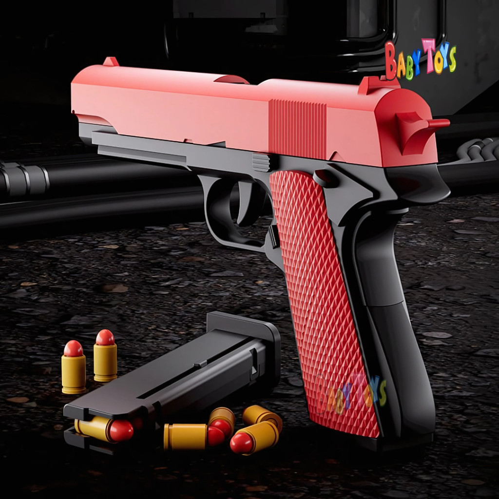 Babytoys Mainan Anak Laki Laki Tembak Tembakan Anak Hand Gun Soft Bullet Peluru Busa