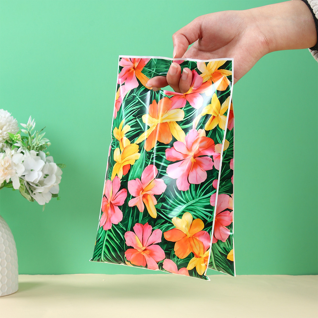 

10/25/50pcs Hawaiian Flamingo Handy Gift Bags Summer Beach Birthday Party Decor Candy Bags Hawaii Luau Tropical Party Supplies