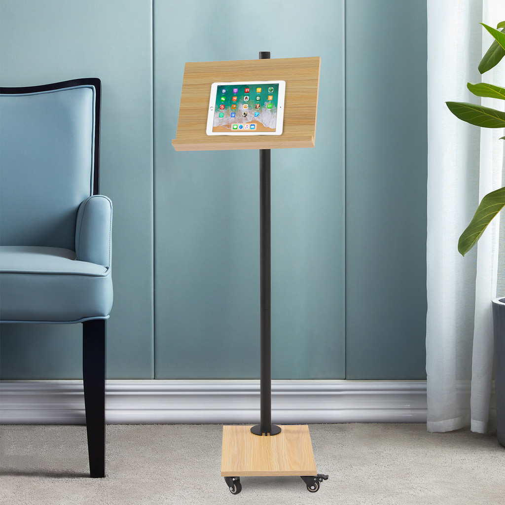 

Adjustable Book Stand For Reading Floor Book Stand With Wheels Movable Panel Extra Large Rolling Lectern With Metal Construction