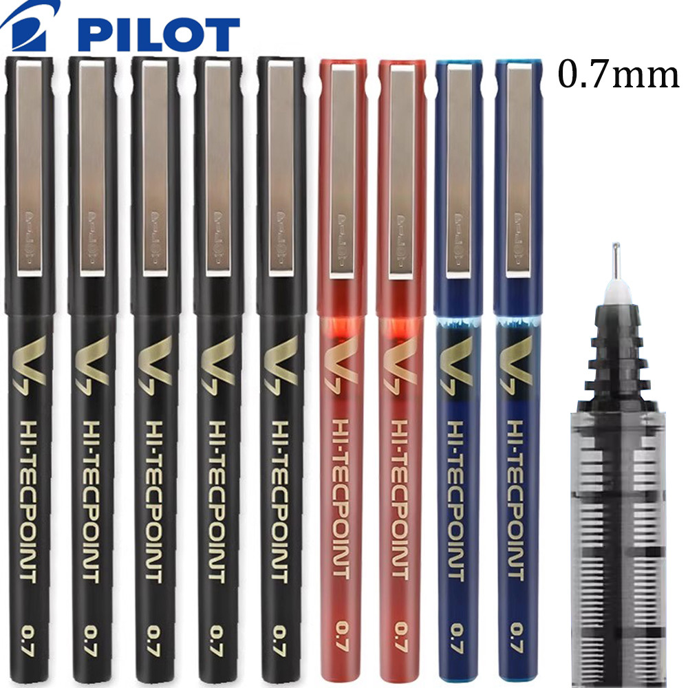 

6pcs Japan PILOT Gel Pen BX-V7 Straight Liquid Syringe Pen for Student Exams 0.7mm Water Based Signature Stationery Supplies
