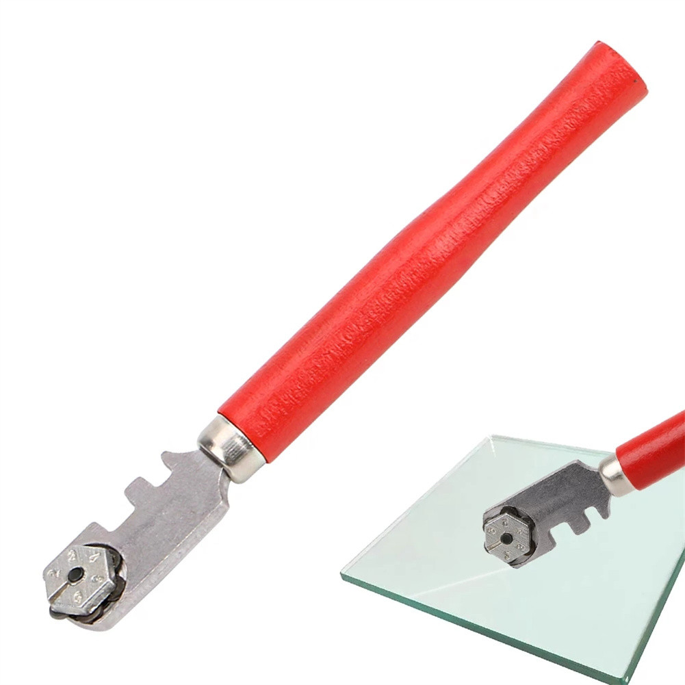 

130mm Portable Glass Cutter Professional Glass Tile Cutter Wooden Handle Tool For DIY Tile Mirror Craft Cutting Hand Tools