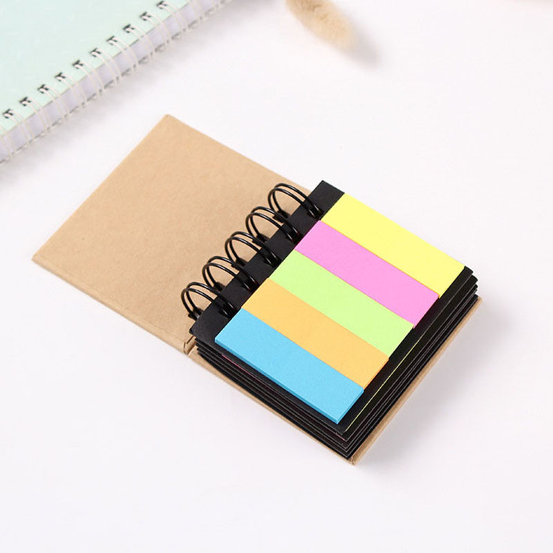 

Professional Kraft Sticky Notes Set - 85x80mm Adhesive Memo Pads with Colorful Index Tabs, Office School Supplies