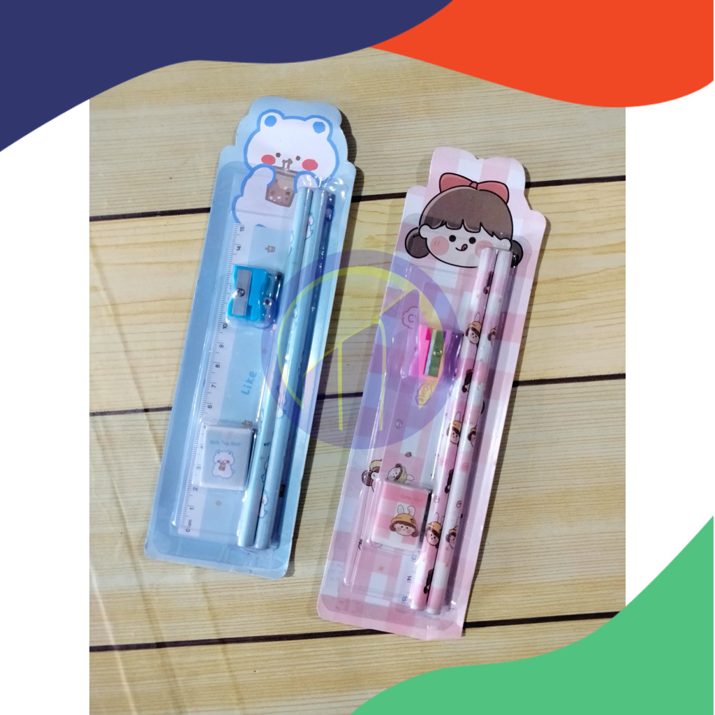 

(PCS) PENSIL SET / STATIONERY SET FANCY DS 1109 (min. order 12 pcs)