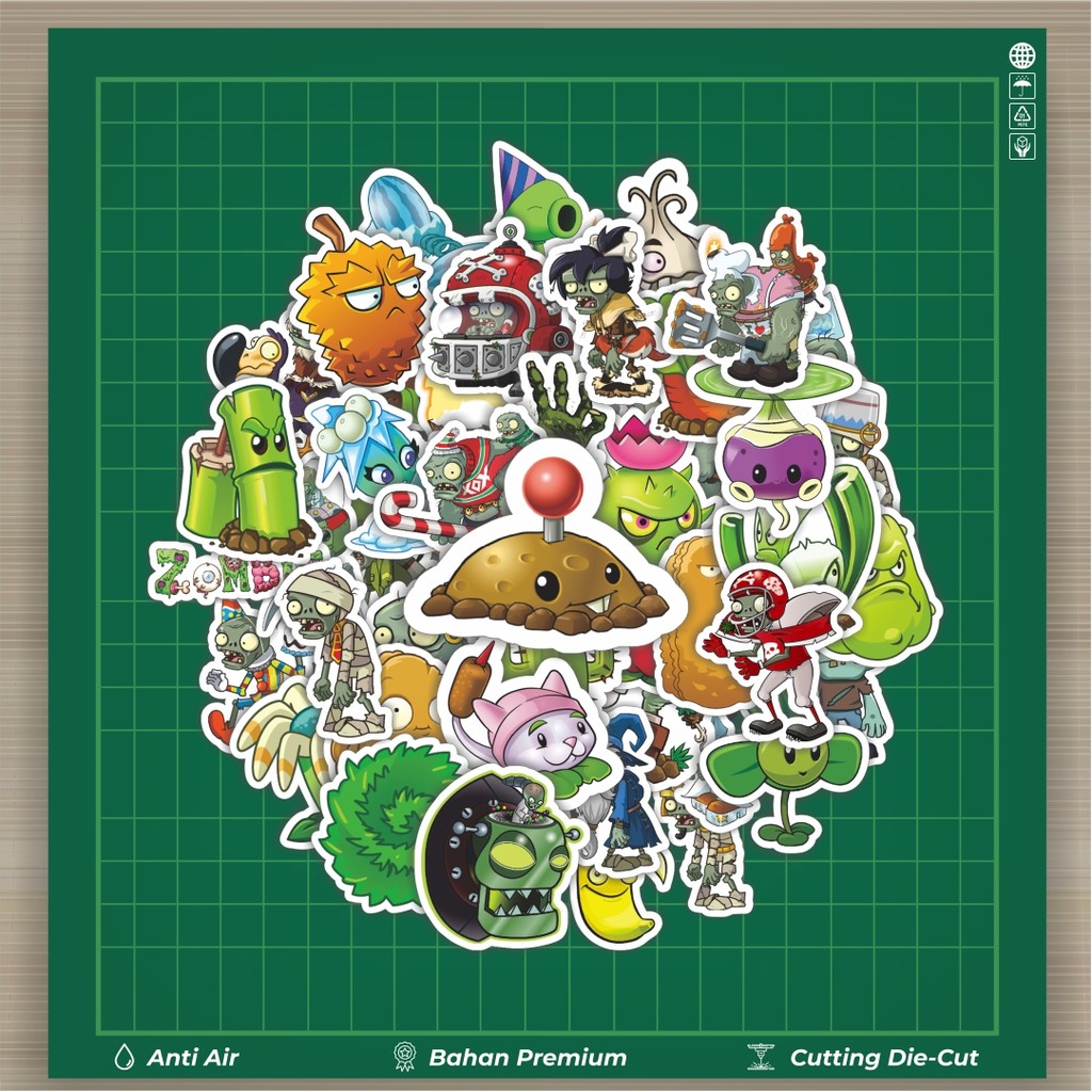 

HOT 50 PCS STIKER Stiker Game Series PLANT vs ZOMBIE Character Mix 8 Stiker Fashion Cars Decal Dingin Kartu Album Custom Vinyl Anti Air- Sticker Aesthetic Buku Journal Koper Casing HP Tablet Laptop Helm Motor Botol Minum