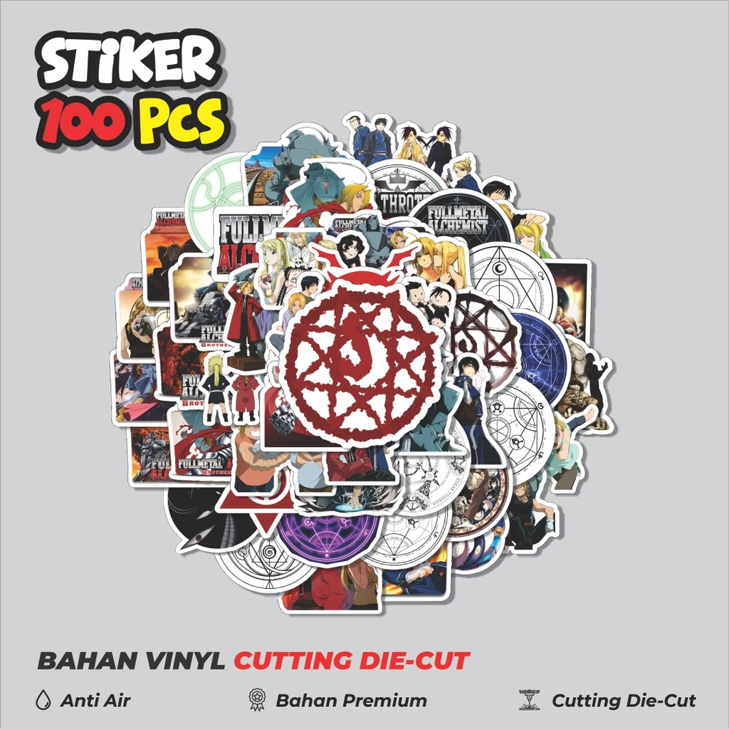 

Terbaru! 50 pcs Stiker Anime Series Full Metal Alchemist Character Mix 1 Dekorasi Lucu Kreatif untuk Notebook, Skateboard, HP