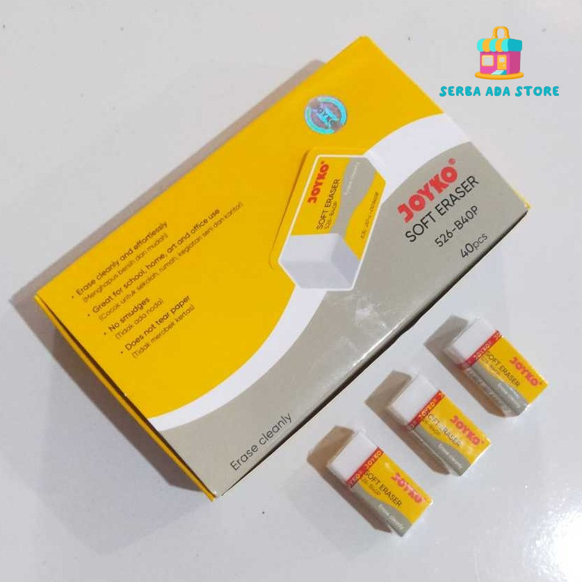 

Penghapus Joyko 526-B40 Hapusan Kecil Soft Eraser Hitam Putih - SAS88