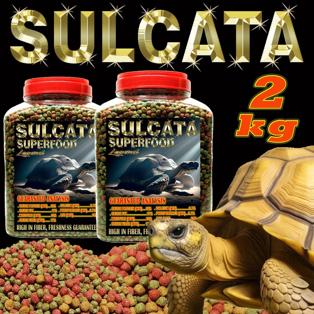 2KG SULCATA SUPERFOOD MAKANAN KURA-KURA DARAT SULKATA TORTOISE FOOD CENTRHOCHELYS SULCATA PELET ADUL