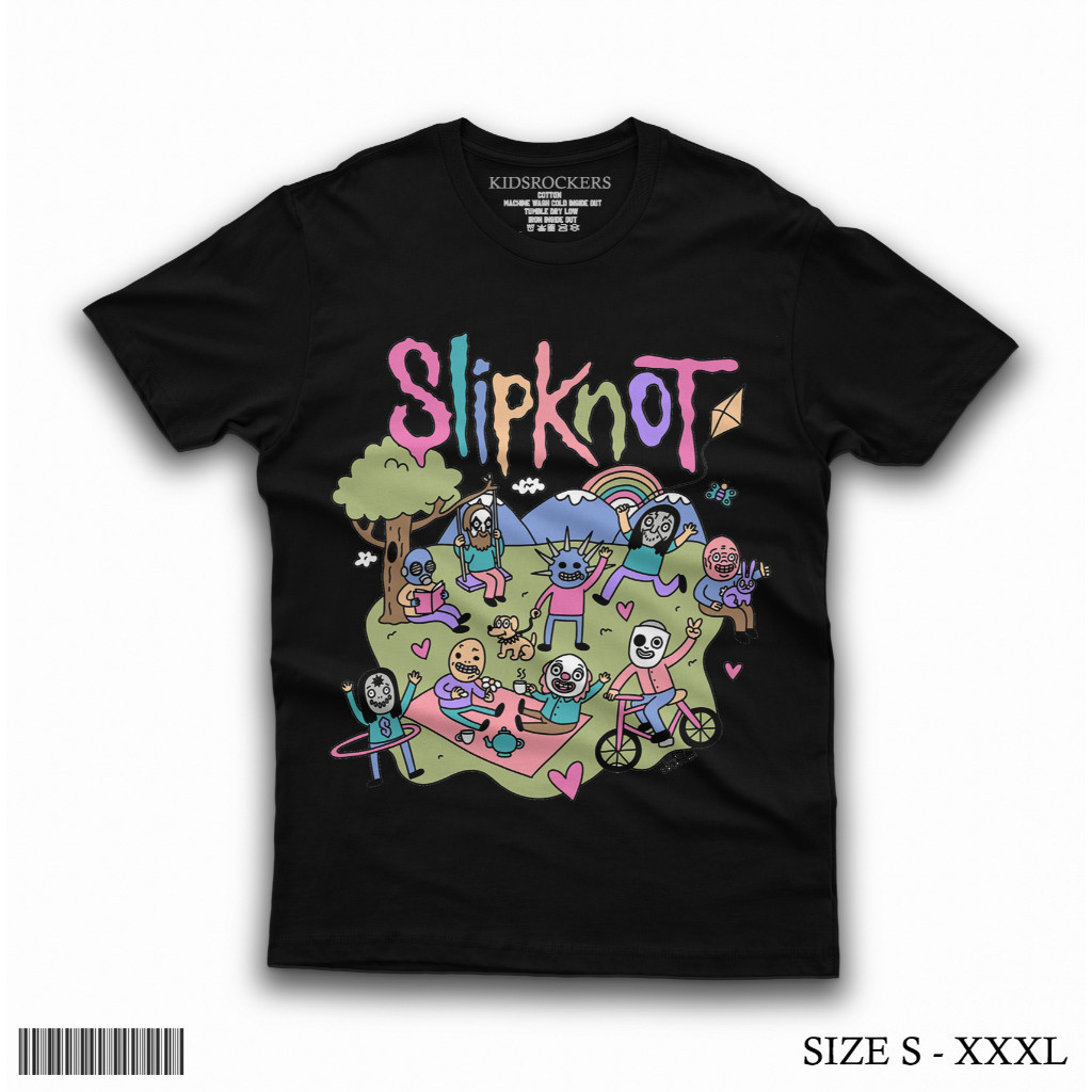 Baju Kaos Anak Slipknot Black l Cotton Combed Unisex S-XXXL