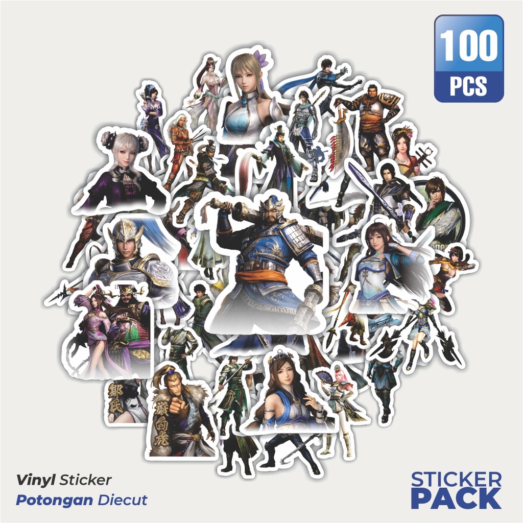 

100 PCS STIKER Gamae Series Dynasty Warriors Character Mix 1 Waterproof Aesthetic- Untuk Laptop, Motor, dan Helm - Paper Stationery Pack
