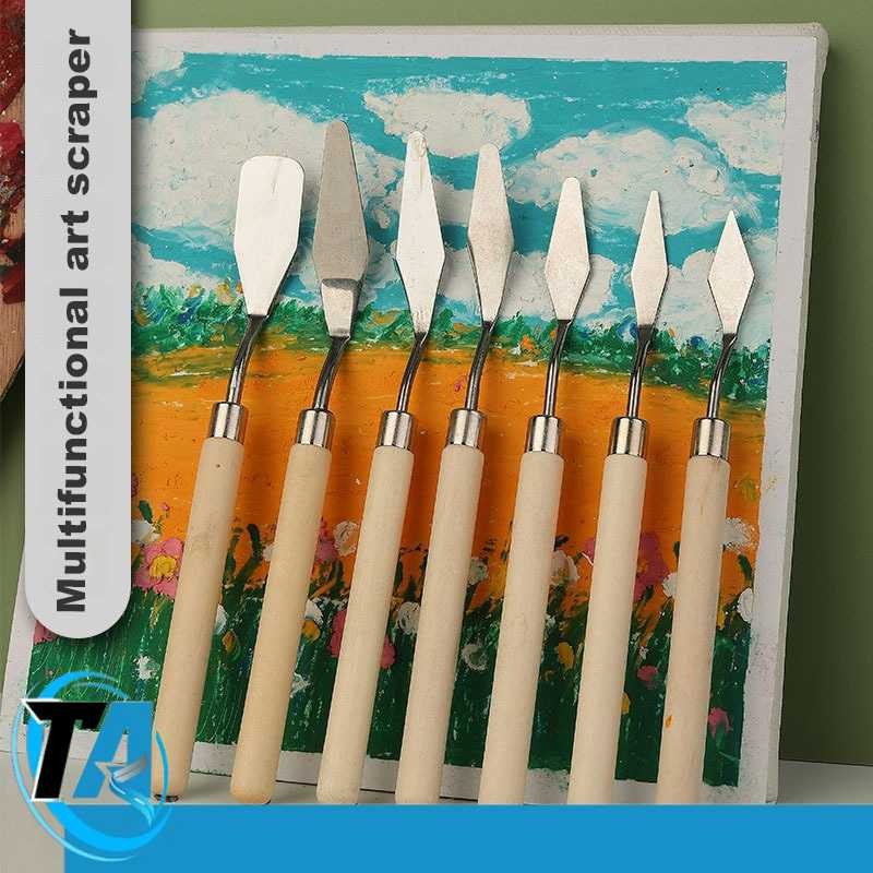 

JOWOART Pisau Palet Lukis Cat Akrilik Painting Scraper Knife 7 PCS - JW7