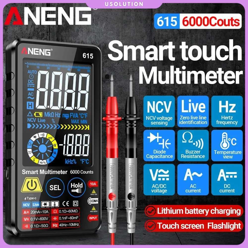 ANENG Digital Multimeter Touchscreen NCV Lighting 6000 Count 700mAh - 615