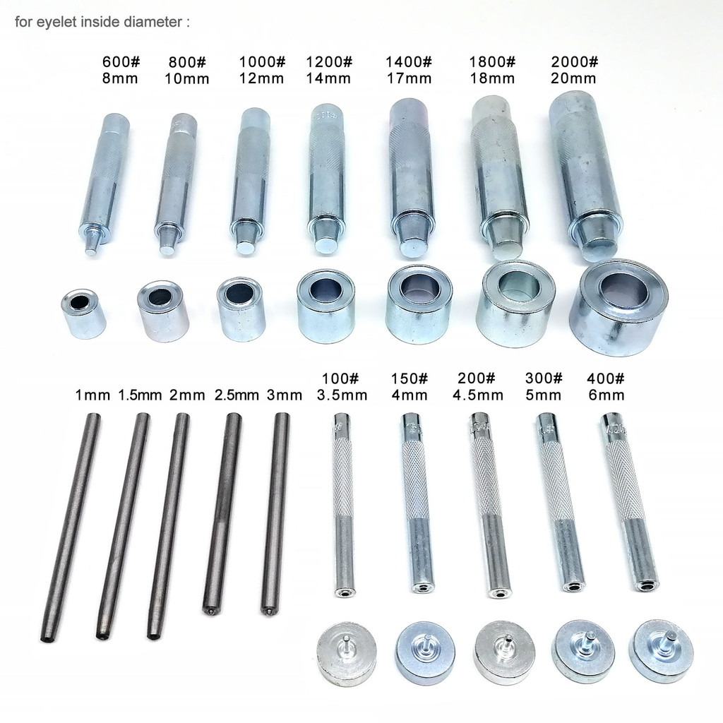 

Punch Tool for 1mm to 20mm Inside Diameter Metal Eyelets Grommet Mold Ring Air Hole Rivet Installation DIY High Quality Steel
