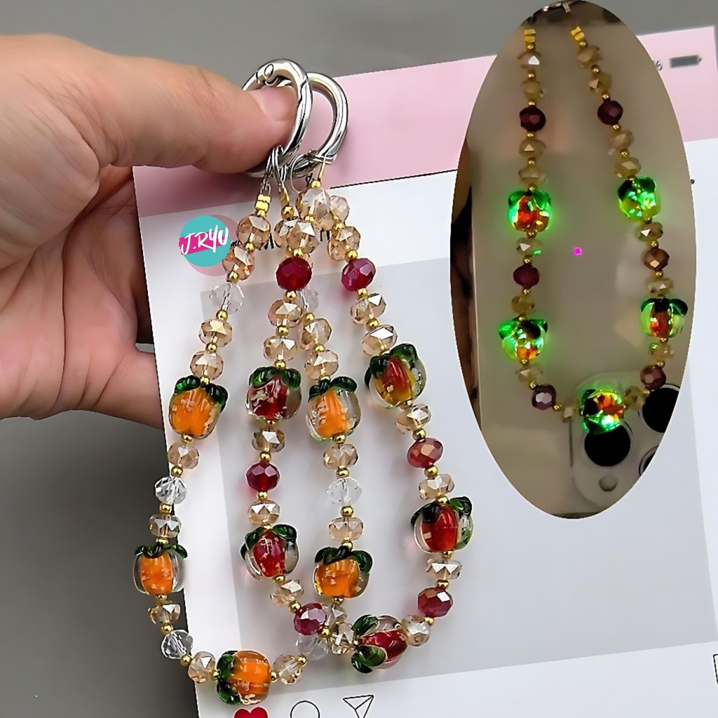 JRYU Gantungan HP Korea RYUJIN 502-GID gantungan gelang kristal gantungan tas menyala dalam gelap cr