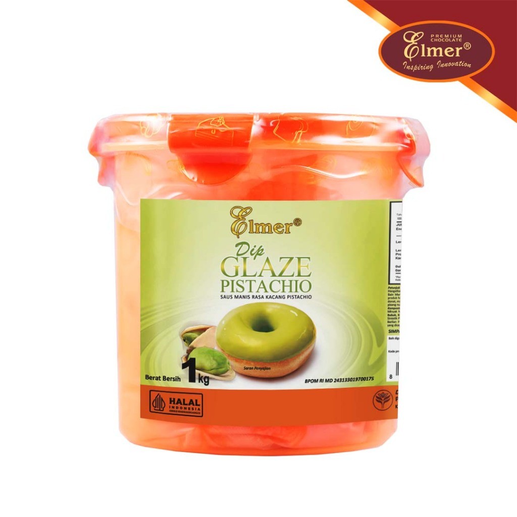 

ELMER DIP GLAZE PISTACHIO VISTA 1 KG | Topping dan Celupan Rasa Pistachio